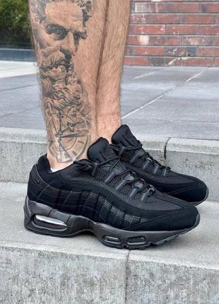 Нью аір макс чорні nike air max 95 'black'2 фото