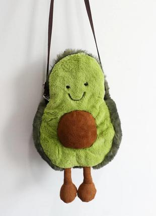 Сумочка авокадо resteq 23 см. милая сумочка в форме авокадо. сумочка-игрушка авокадо3 фото