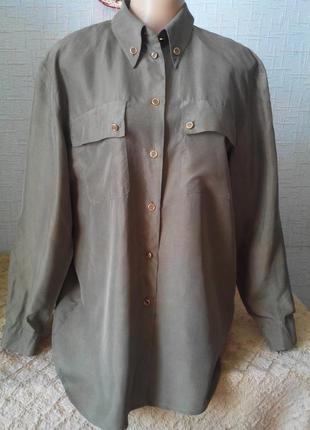 Батал шикарна вінтажна шовкова блузка від gerry weber оригінал