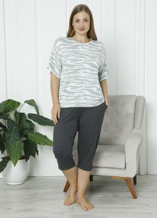 Батальні комплекти футболка і бріджі  з віскози гарної якості!!!