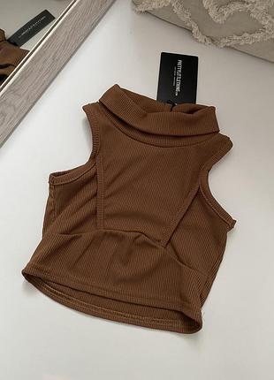 Кроп топ plt, шоколадний топ prettylittlething