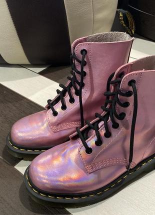 Dr. martens pascal rs берци/шкіряні черевики рожеві блискучі 371 фото