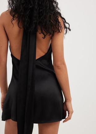 Сатинова чорна міні сукня zara3 фото