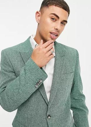 Asos - 46  xs - skinny fit - піджак чоловічий зелений мужской блейзер1 фото