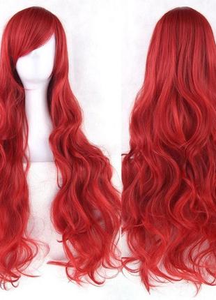 Длинные парики resteq - 80см, темно-красные, красные волнистые волосы, косплей, аниме