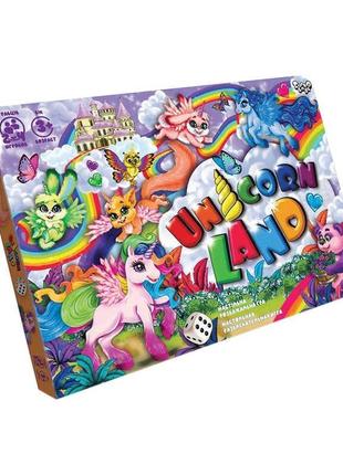 Розвиваюча настільна гра "unicorn land" dtg97 (20) "danko toys", опис укр/рос. мовами