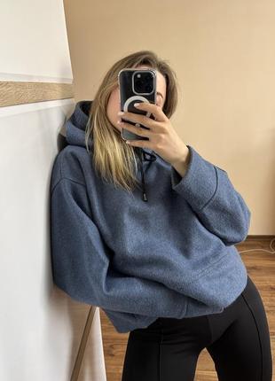 Стильная худи ветровка свободного кроя теплый zara knit 36/s1 фото