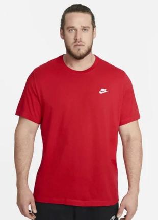 Nike club tee футболка найк червона нова котон carhartt бавовна вишитий логотип diesel лого свуш1 фото