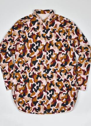 Блуза сорочка malene birger розмір 34 // бавовна рубашка камуфляж3 фото