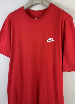 Nike club tee футболка найк червона нова котон carhartt бавовна вишитий логотип diesel лого свуш4 фото