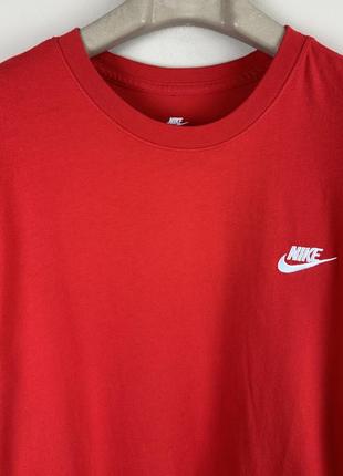 Nike club tee футболка найк червона нова котон carhartt бавовна вишитий логотип diesel лого свуш5 фото