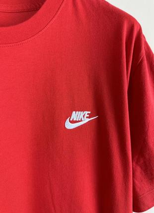 Nike club tee футболка найк червона нова котон carhartt бавовна вишитий логотип diesel лого свуш6 фото