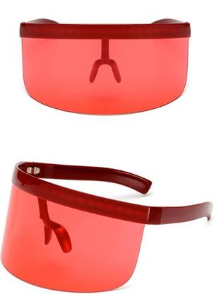 Модные солнцезащитные очки resteq с большой оправой пляжного типа. красные очки2 фото