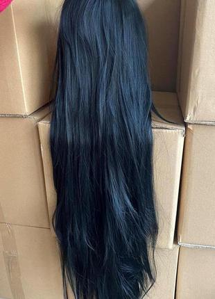 Длинные черные парики resteq - 100см, прямые волосы, косплей, аниме5 фото