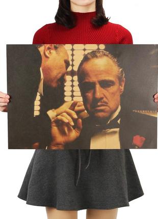 Постер крестный отец resteq, 51х36 см на крафтовой бумаге. плакат the godfather. плакат марлон брандо