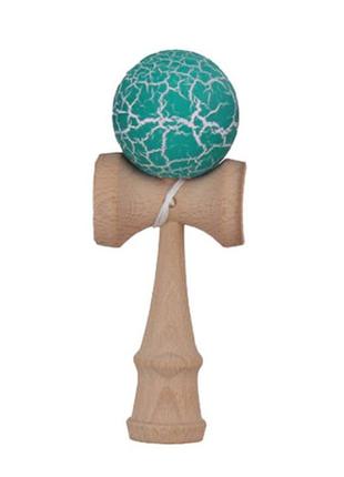 Дерев`яна кендама resteq зеленого кольору. іграшка kendama 18 см1 фото