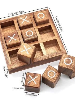 Настольная игра крестики-нолики из дерева resteq. деревянные крестики-нолики 115*115*30 мм6 фото