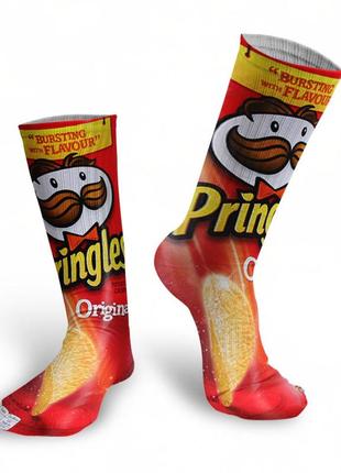 Чоловічі шкарпетки з принтом чіпсів прінглс. pringles socks. шкарпетки pringles. шкарпетки з принтом pringles