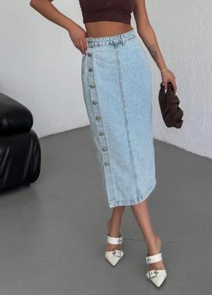 Джинсовая прямая юбка меди турция