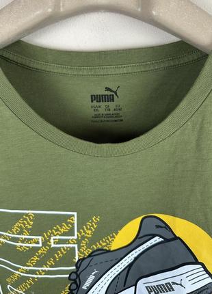 Puma футболка чоловіча котон бавовна нова кофта carhartt майка принт логотип зелений хакі hugo boss6 фото