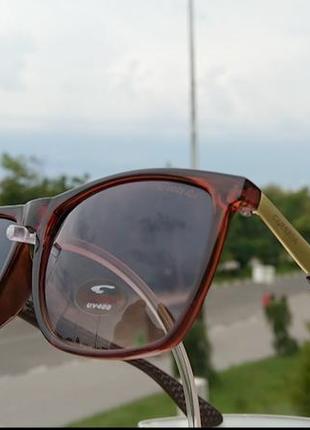 Мужские ретро-очки от солнца коричневые uv-4001 фото