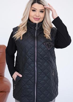 Жилет батал стьобаний. жилетка батал. 48-62. кольори.