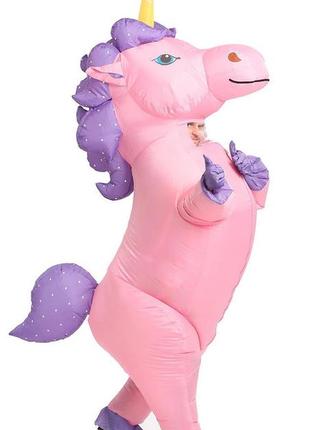 Надувной костюм единорога resteq, unicorn косплей, костюм розовой лошадки. единорог надувной 2,5 м!