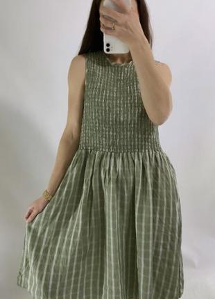 Бавовняна сукня зі зйомний комірцем3 фото