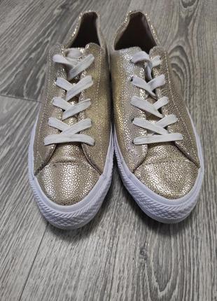 Шикарные золотистые кеды кеди с напылением converse all star 39-40p4 фото