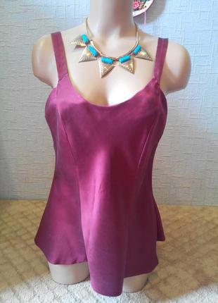 Легкий шелковый топ свободного кроя на бретелях canda