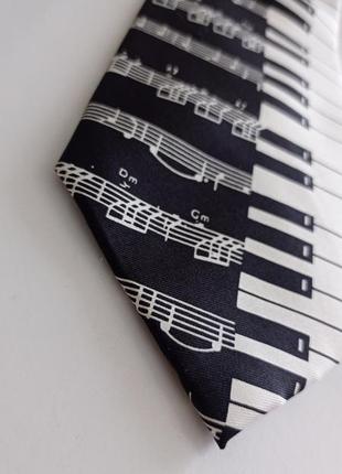 Краватка з принтом піоніно фортепіано ноти музична тематика клавіші  широка для чоловіків soprano.3 фото