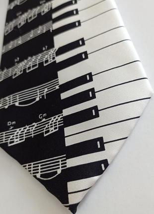 Краватка з принтом піоніно фортепіано ноти музична тематика клавіші  широка для чоловіків soprano.4 фото
