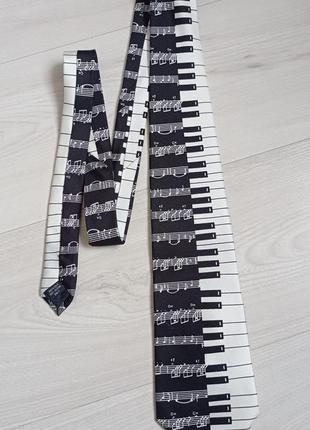 Краватка з принтом піоніно фортепіано ноти музична тематика клавіші  широка для чоловіків soprano.9 фото