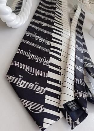 Краватка з принтом піоніно фортепіано ноти музична тематика клавіші  широка для чоловіків soprano.6 фото
