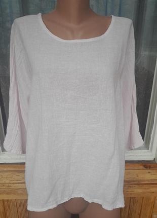 Легка ніжно-рожева натуральна італійська блуза італія бохо