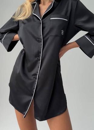 Жіноча атласна сорочка для сну victoria's secret брендова сорочка жіноча піжама вікторія сікрет fellix