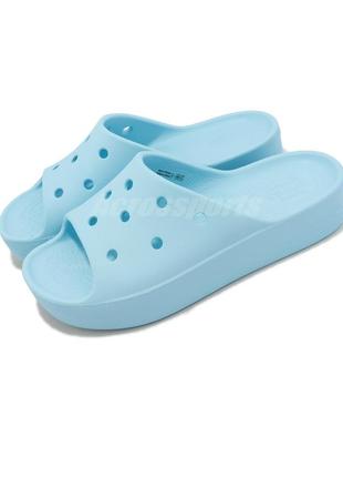 Крокс класік шльопанці платформа блакитні crocs classic platform slide arctic blue