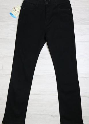 Джинсы женские чёрные зауженные с высокой посадкой vanver код-(81736) 32