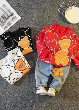 Стильные детский комплект костюм джинсы плюс кофта