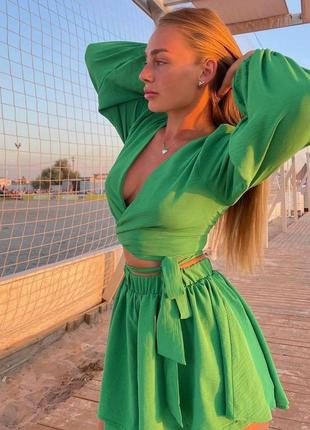 Легкий літній костюм (спідниця-шорти)