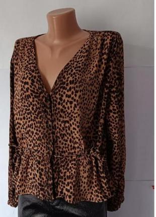 Стильна леопардова блуза1 фото