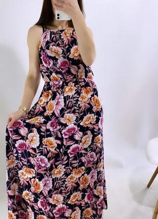 Літня сукня в квітковий принт на підкладці в квітковий принт