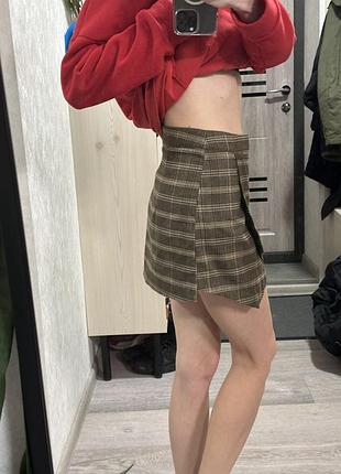 Спідниця юбка в клітинку асиметрична спідниця