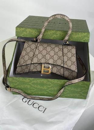 99158 сумка в стилі gucci x balenciaga hourglass hacker aria supreme