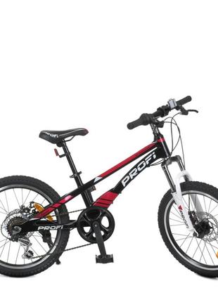 Велосипед дитячий prof1 lmg20210-3 20 дюймів, чорний від lamatoys