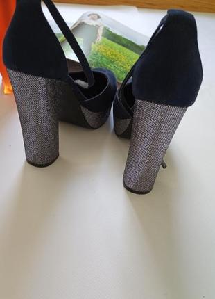 Шикарные женские синие туфли экозамш 🪩6 фото