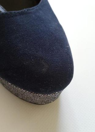 Шикарные женские синие туфли экозамш 🪩10 фото