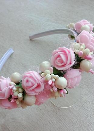 Вінок - обруч з квітами ло 009