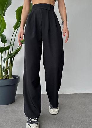 Брюки палаццо з застібкою на талії