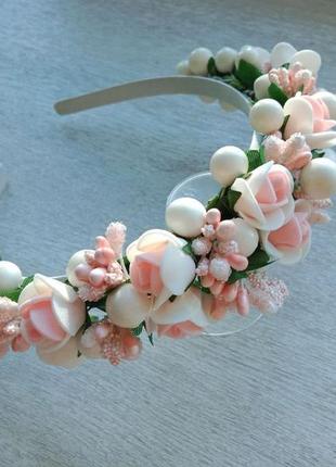 Вінок - обруч з квітами ло 012